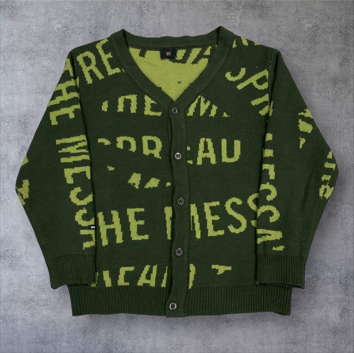 브라운브레스 그린 컬러 스펠아웃 가디건 상품이미지1