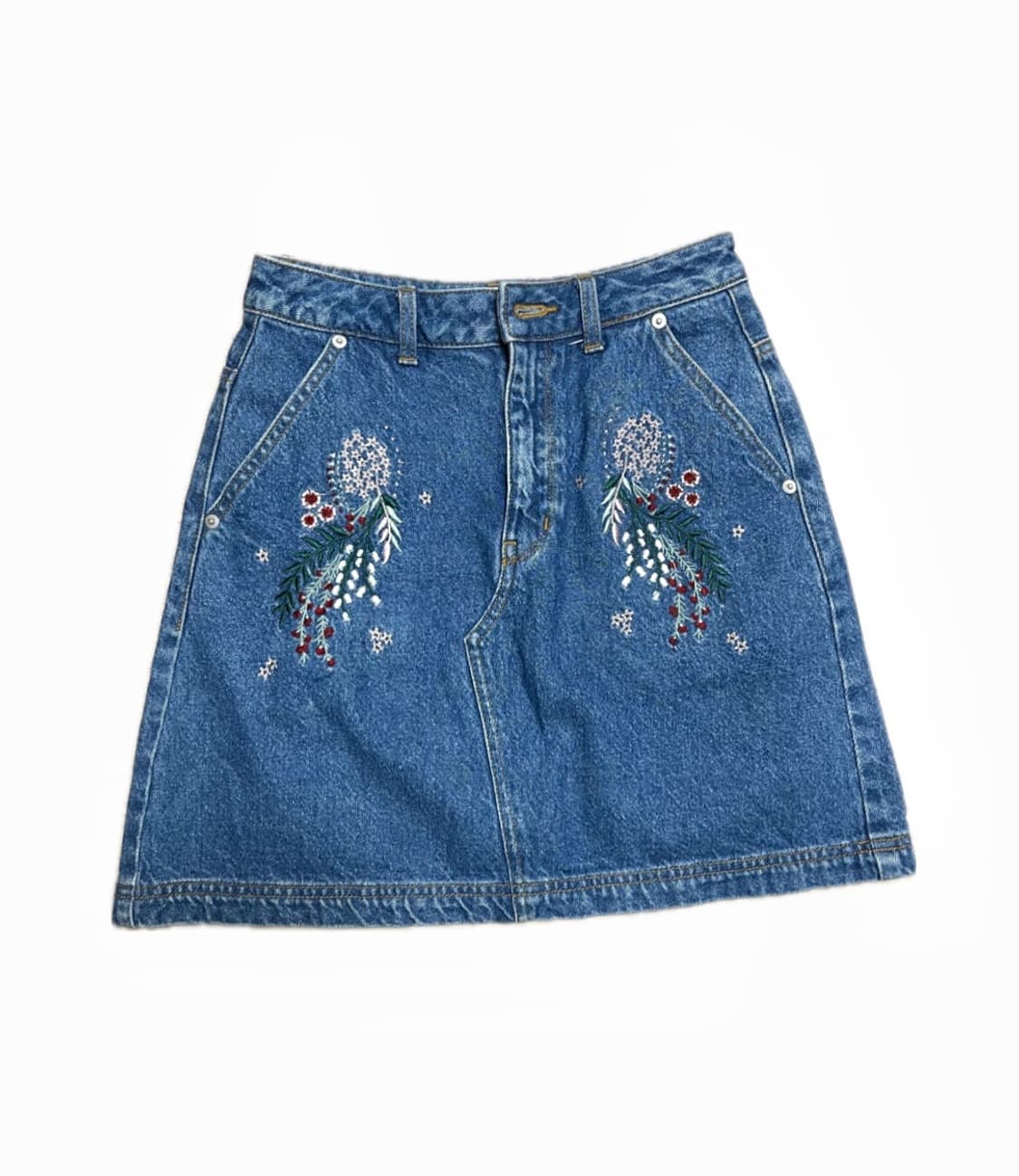 빈티지 자수 청치마 상품이미지1