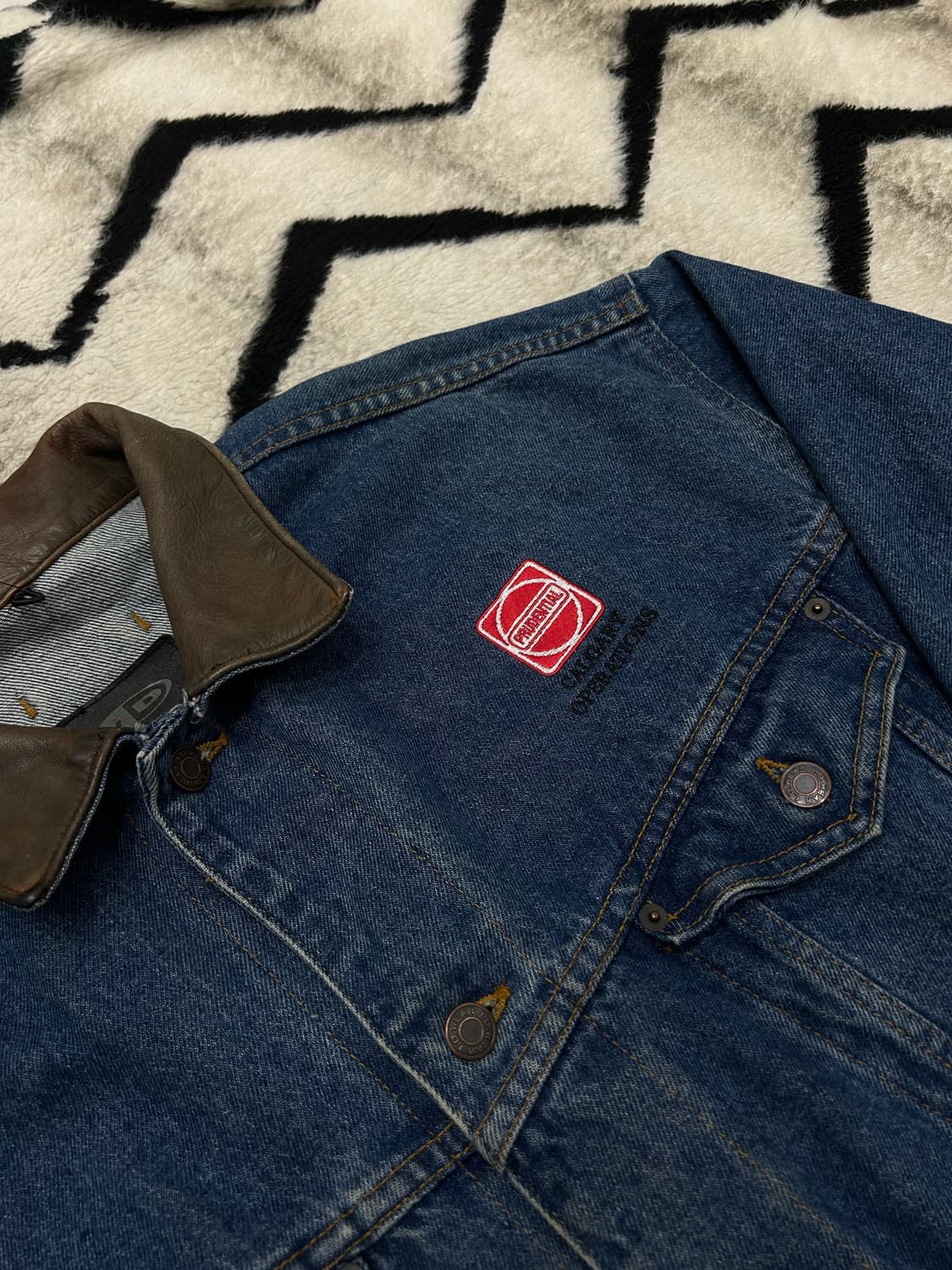 [XL]Canada Id Wear 가죽카라 데님 자켓 상품이미지1