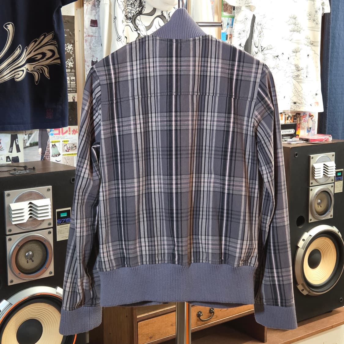 JPN 챠콜 셔링 체크 코튼집업 상품이미지5