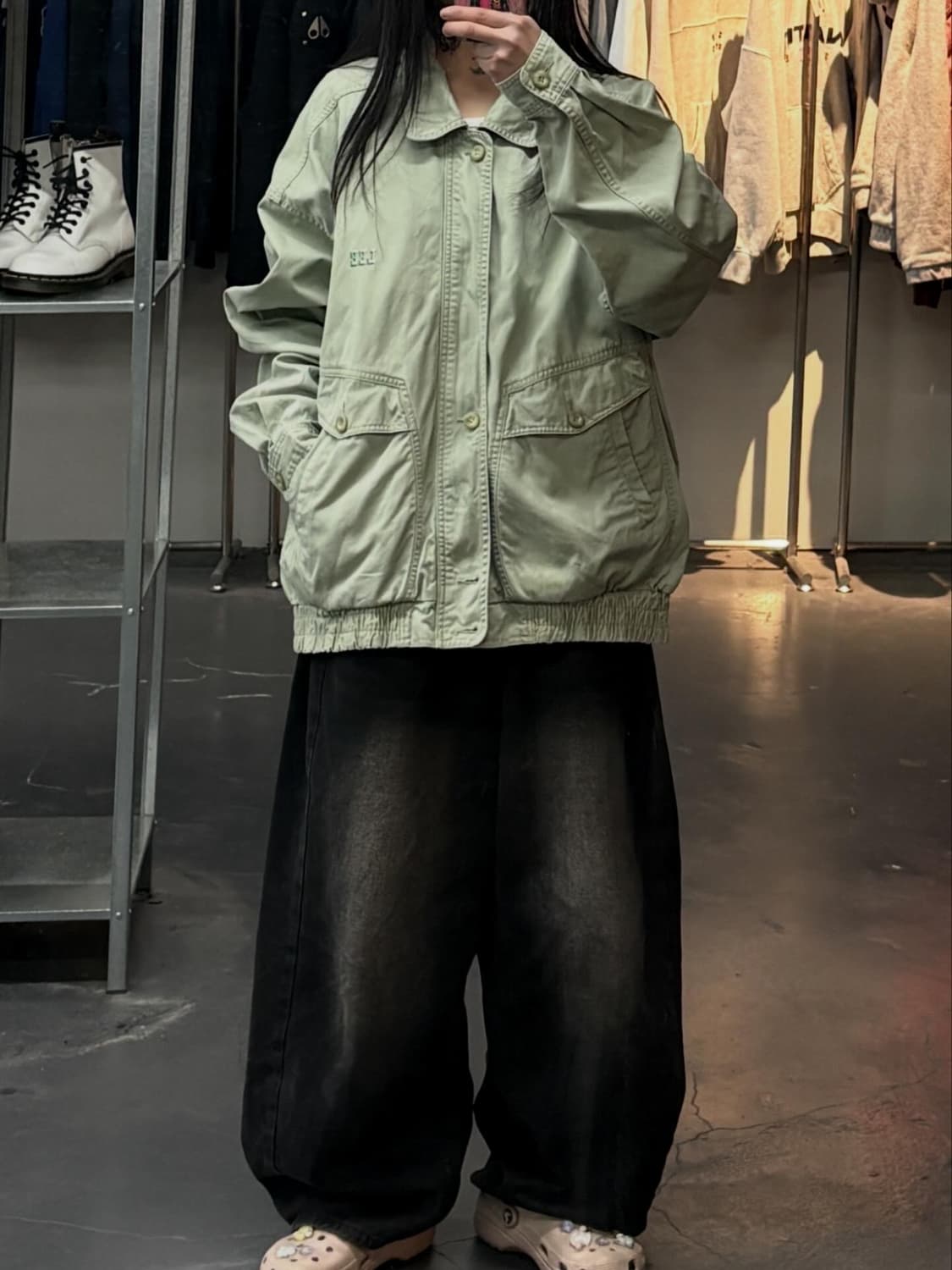 리 포켓 캔버스 블루종자켓 A3608 상품이미지1