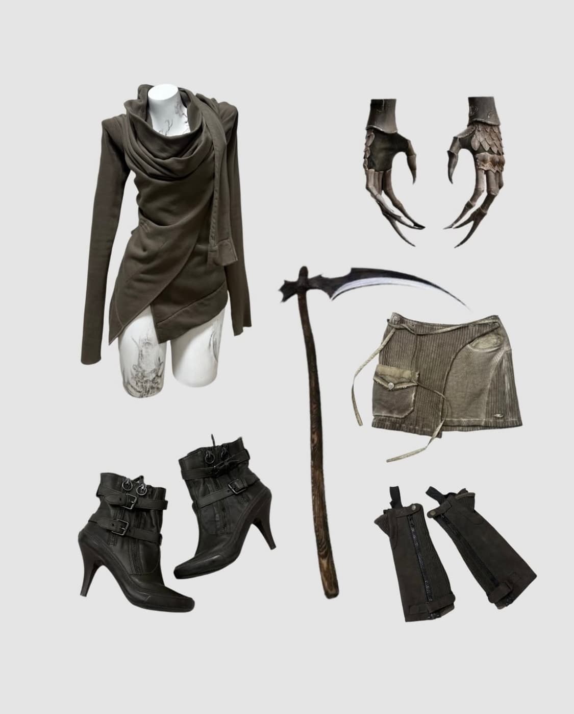 Grailz 루나 니트 바이커 스커트 상품이미지1