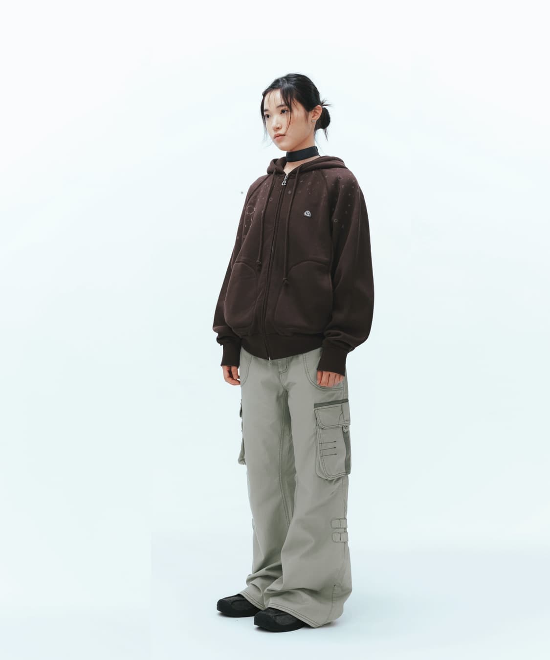 코이세이오 TWINKLE HOOD ZIP-UP DARK BROWN 상품이미지2