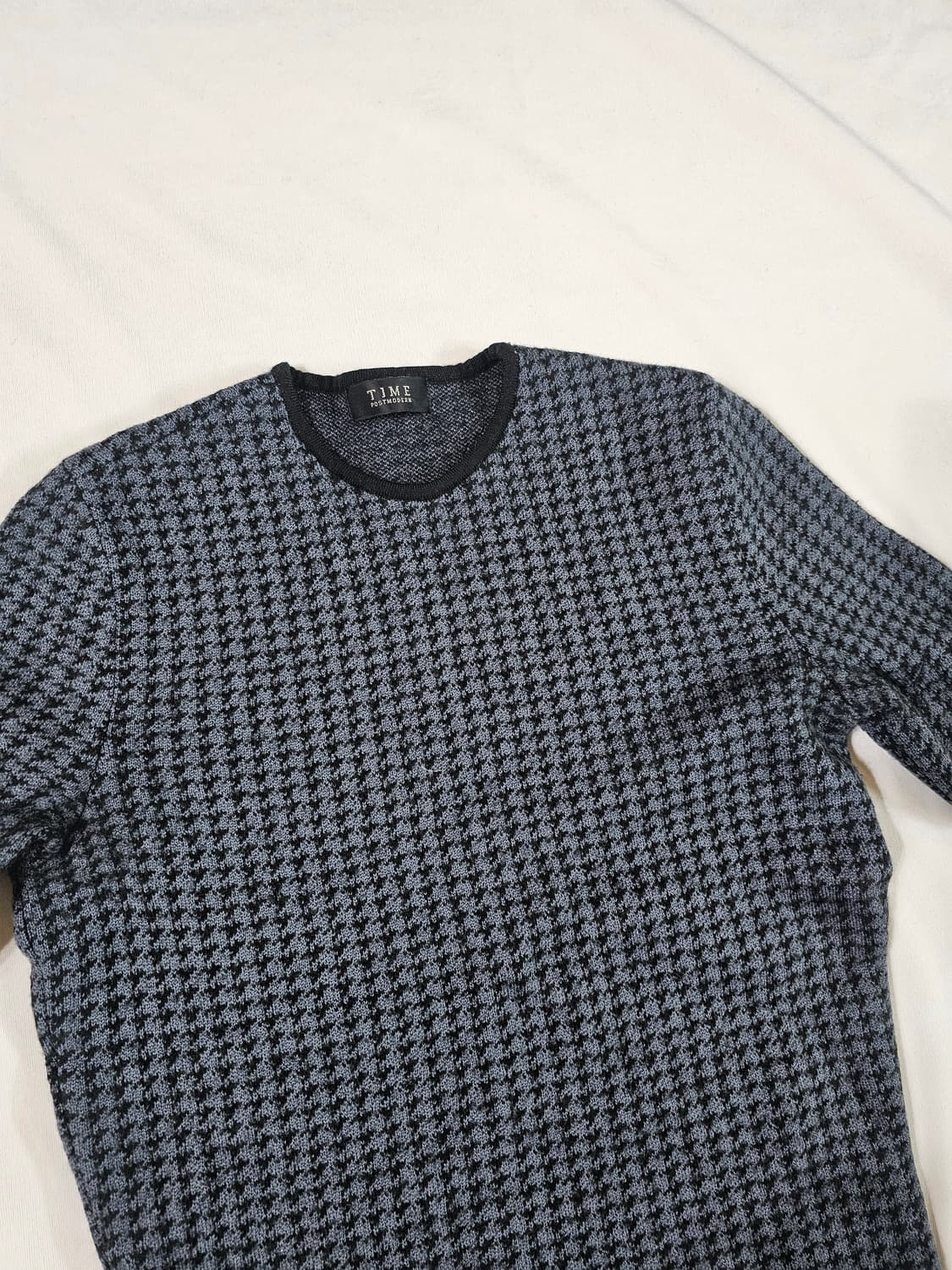 [희귀/빈티지] 90s 타임(TIME) 90년대 울100 하운드투스 니트 상품이미지3