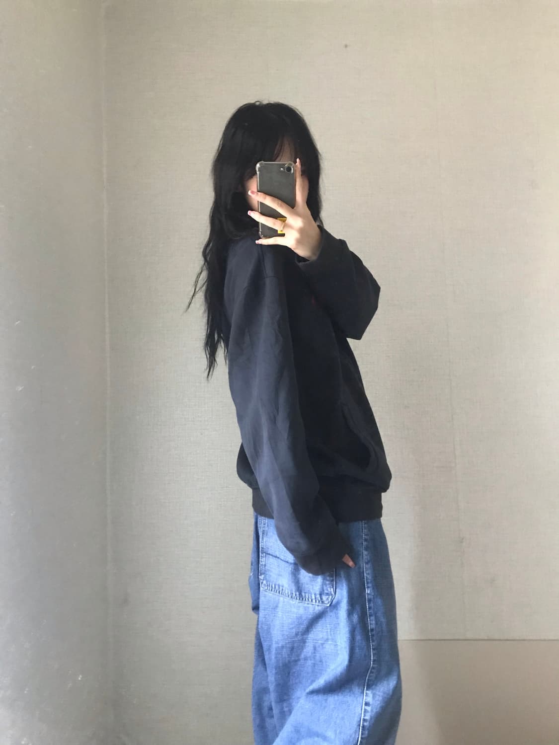 폴로 블랙 레드 오버핏 집업 상품이미지2