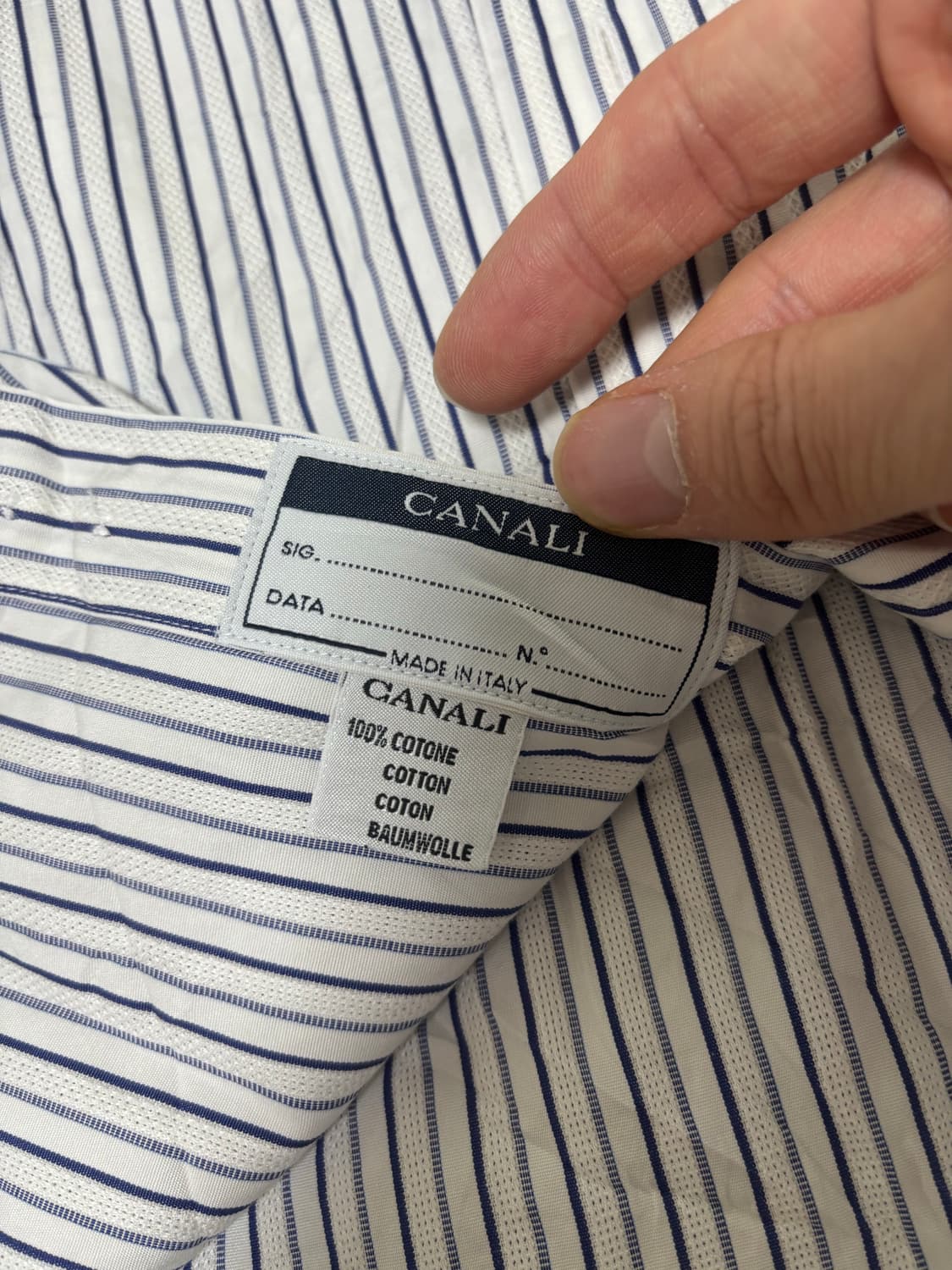 이태리제 CANALI 스트라이프 셔츠 사이즈 100-105 상품이미지5