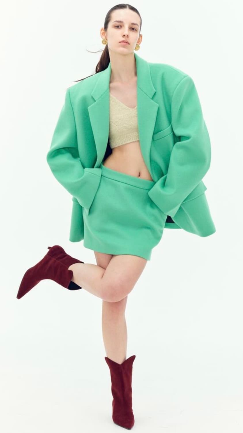 렉토/ 울 오버사이즈 코트 민트/ L 상품이미지3