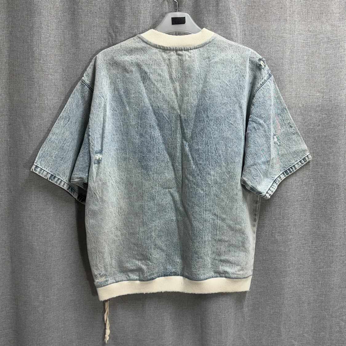 자라 zara 오버핏 데님 워싱 반팔 맨투맨 상품이미지5