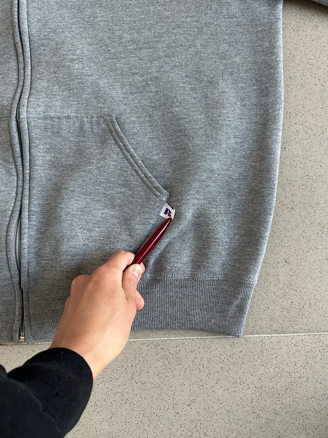 90s 빈티지 러셀 후드집업 그레이 XL 상품이미지3