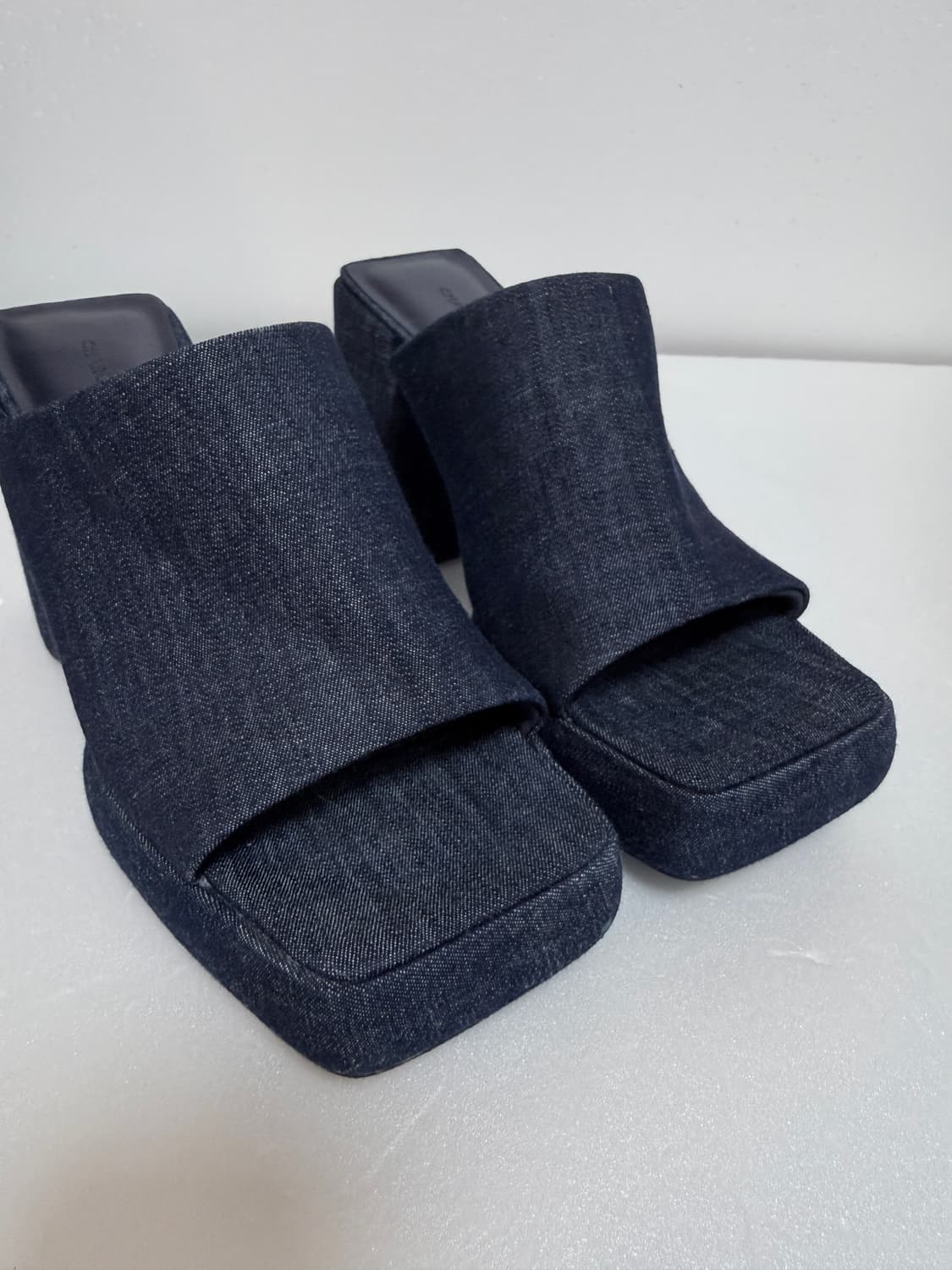 찰스앤키스 데님 플랫폼 뮬 힐 38(240-245)여성 슬리퍼 샌들 상품이미지2