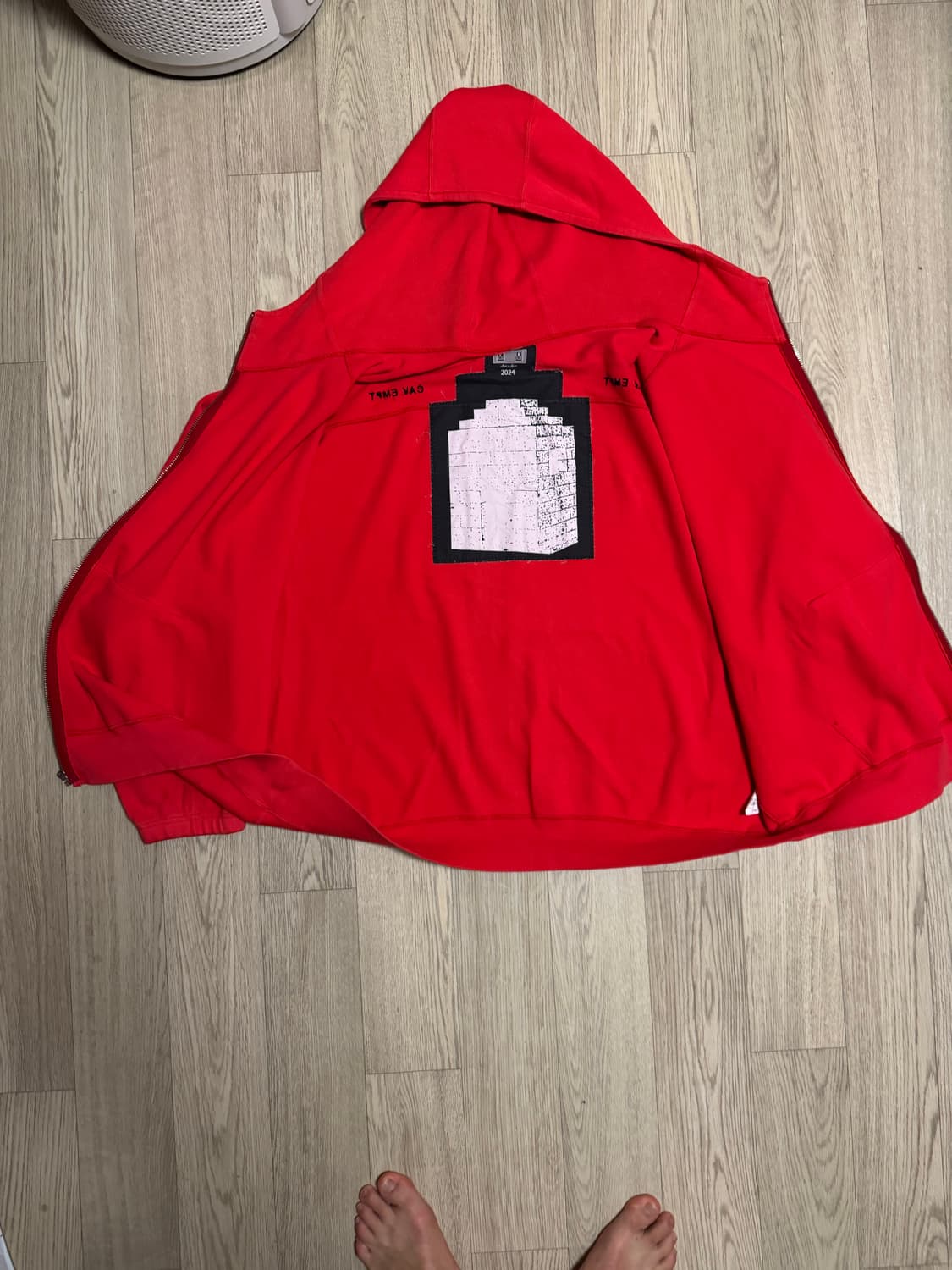 카브엠트 레드 니트 집업 자켓 후드집업 상품이미지4