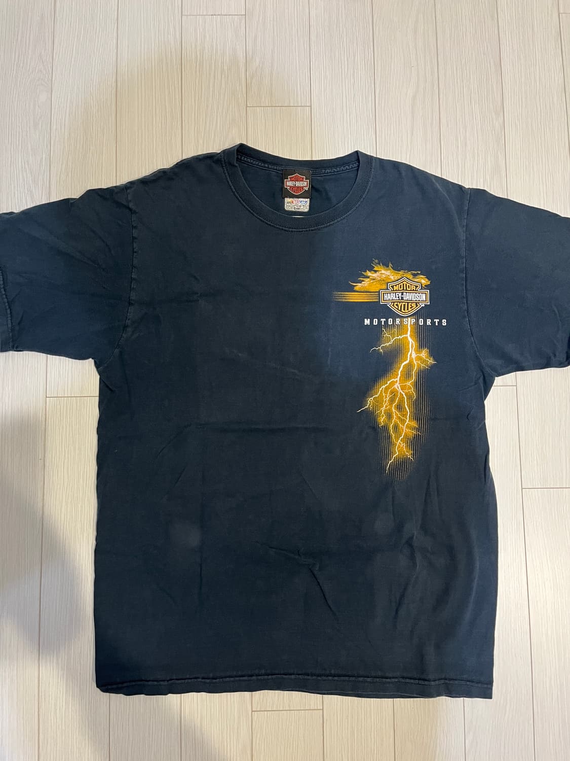 할리데이비슨 빈티지 티셔츠 L 라이트닝 상품이미지1
