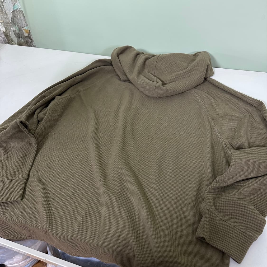 XL 에이치덱스 HDEX 카키 크랙로고 얇은코튼 트레이닝후드 상품이미지5