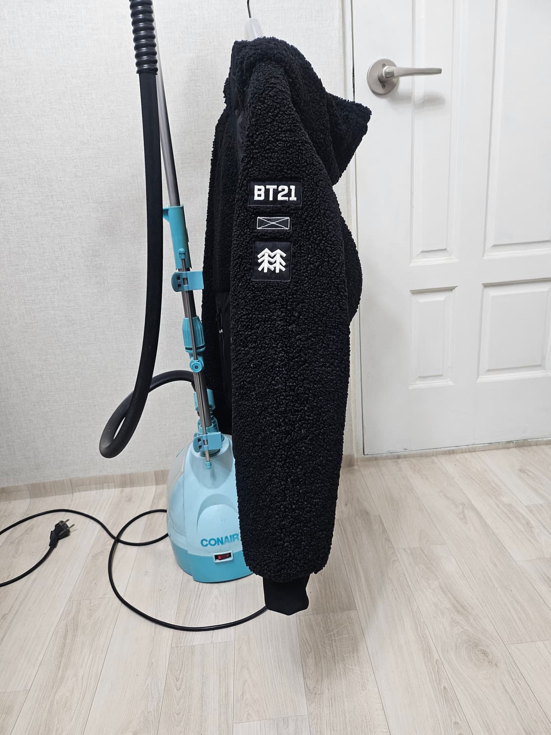 (90~95)S☆초대장급☆코오롱스포츠 BT21 [블랙] 쉐르파 후리스점퍼 상품이미지4