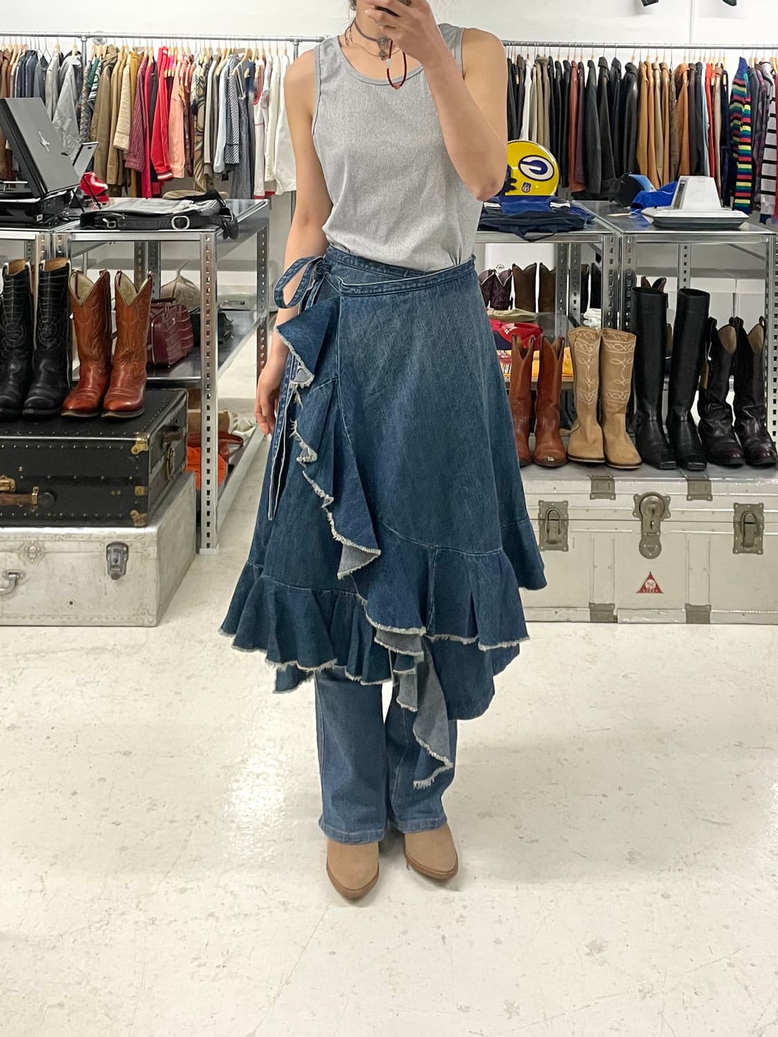 JW ANDERSON x UNIQLO ruffle wrap skirt 상품이미지1