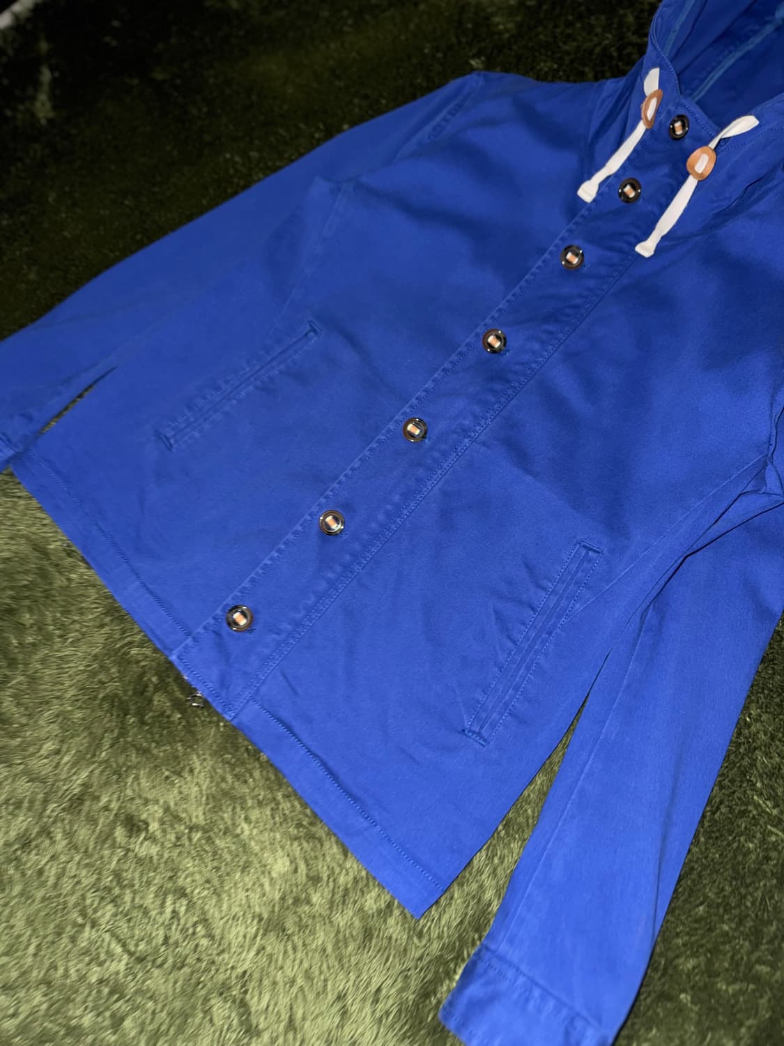 [M] BEAMS 빔즈 투웨이 후디드 코튼 자켓 블루 상품이미지3