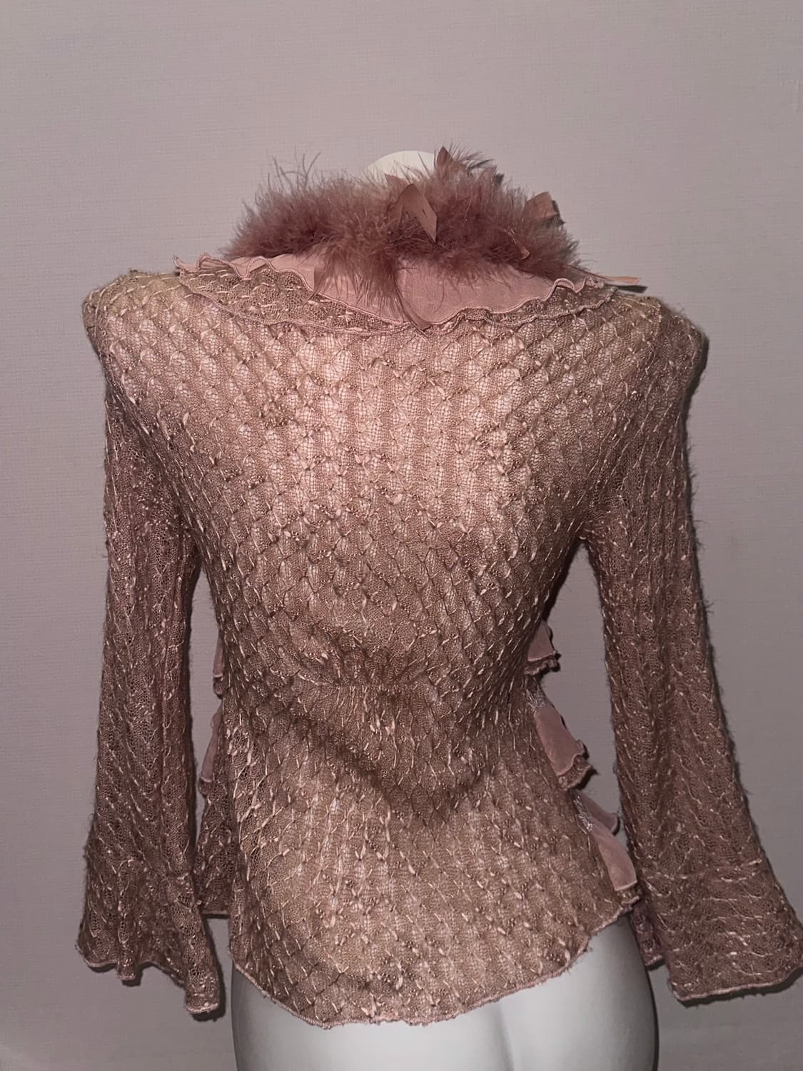 빈티지 깃털 레이스 프릴 페어리 가디건 상품이미지6