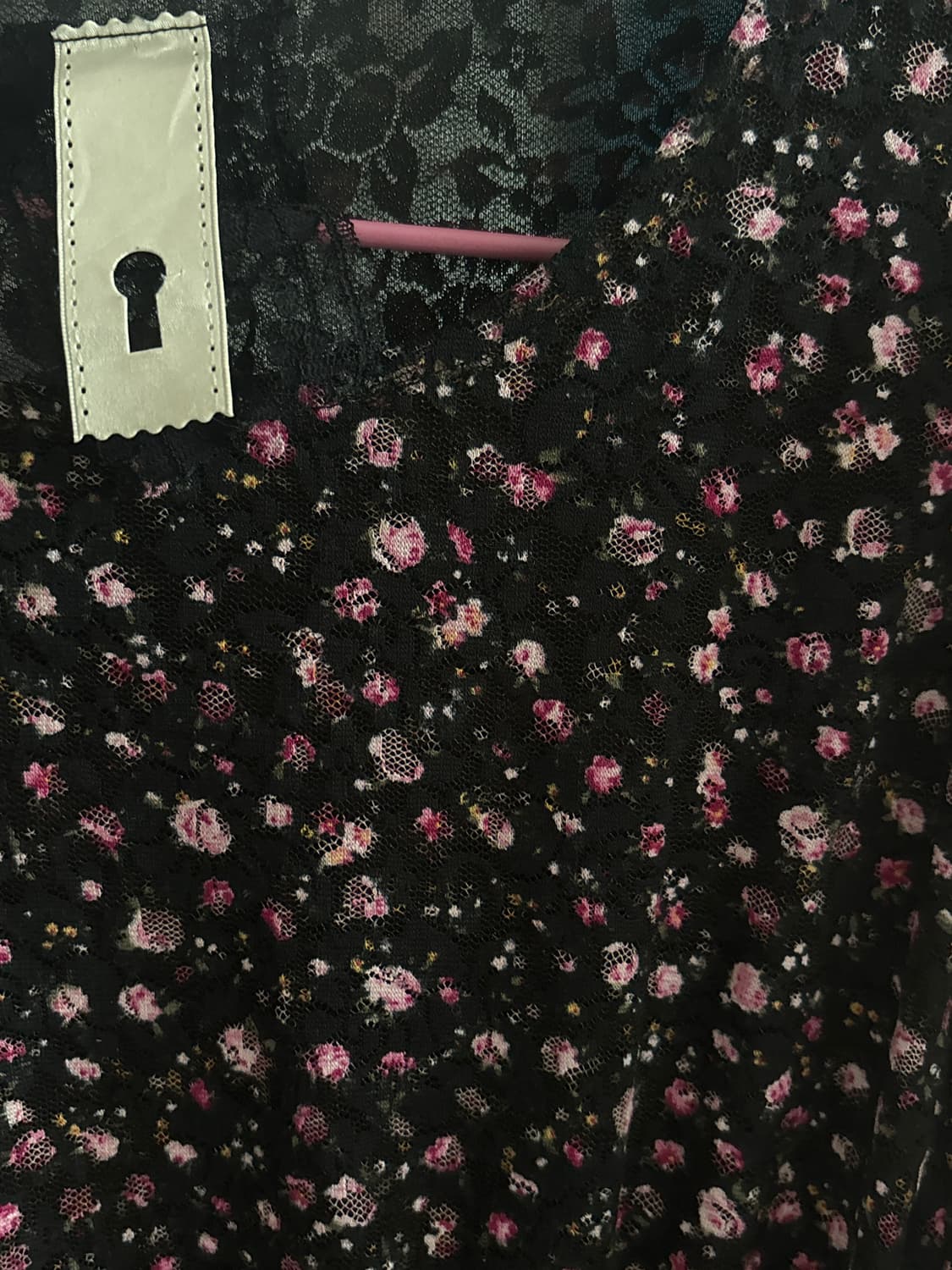 잔꽃 패턴 블랙 원피스 상품이미지4