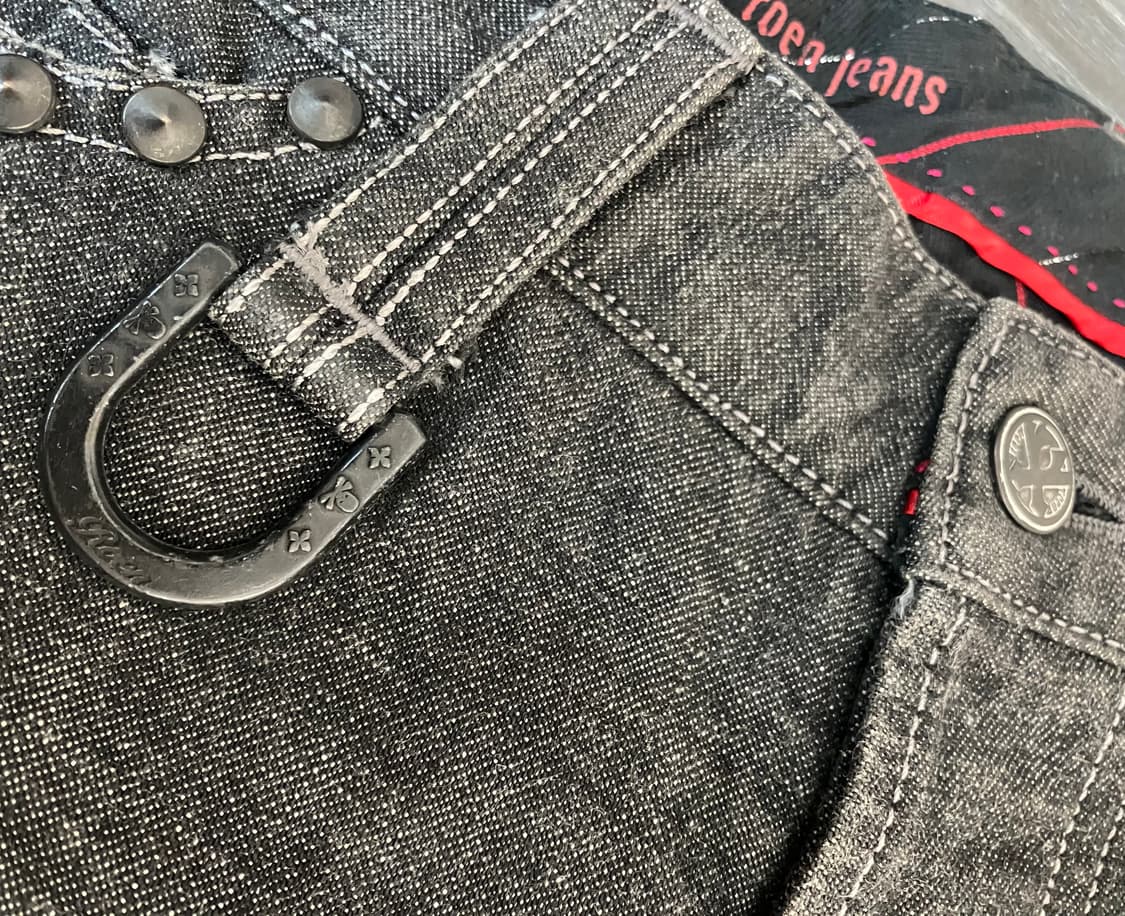 Skull dark grey short jeans 상품이미지3