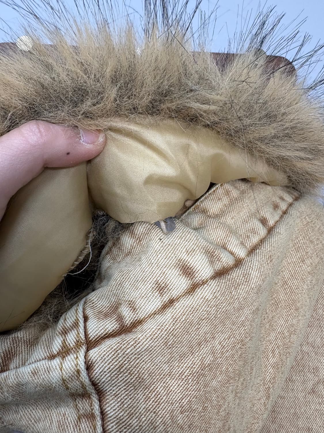 빈티지 y2k 버튼 퍼 후드자켓 (털 탈부착 가능) A3042 상품이미지6