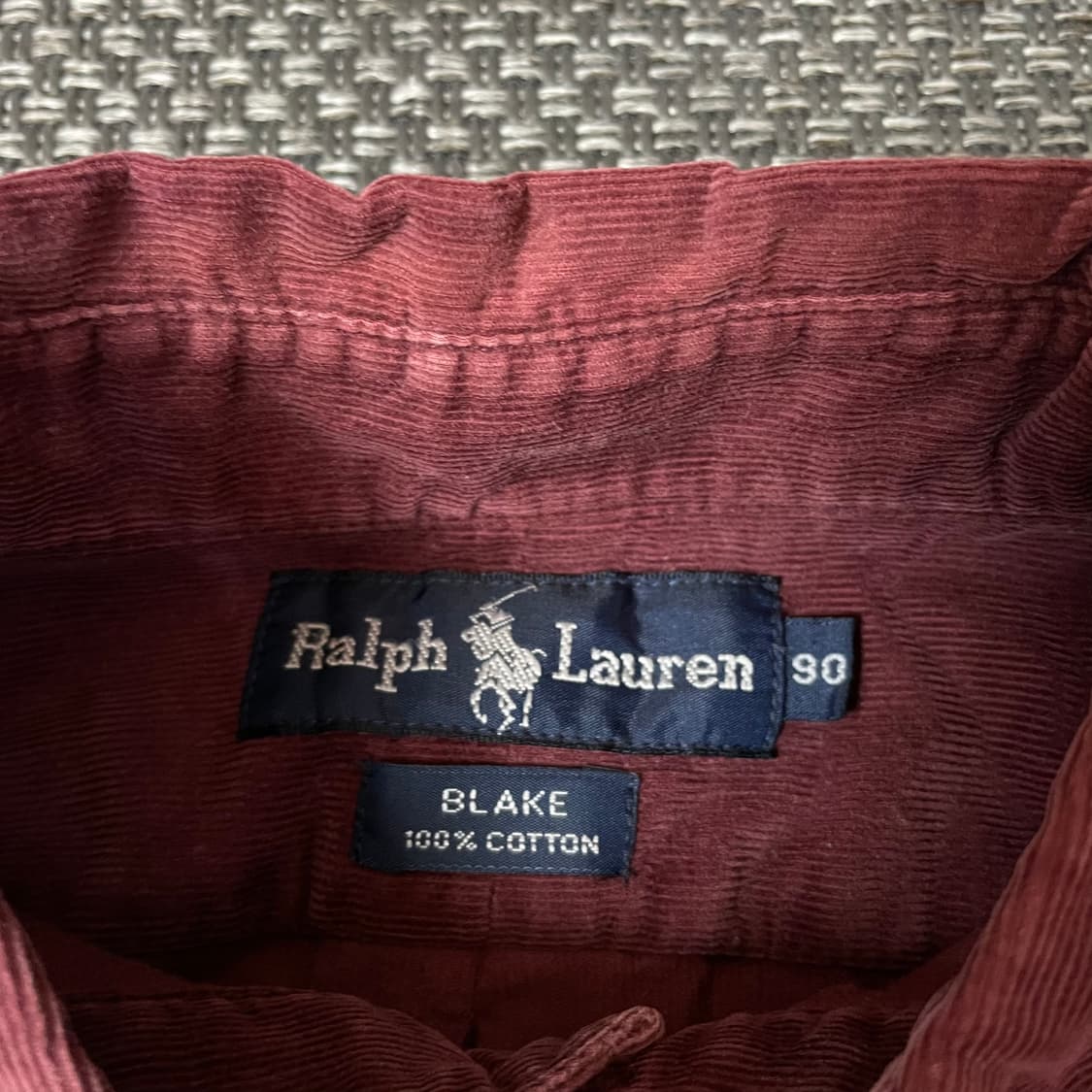폴로랄프로렌 와인 코듀로이 긴팔 셔츠 90 상품이미지4