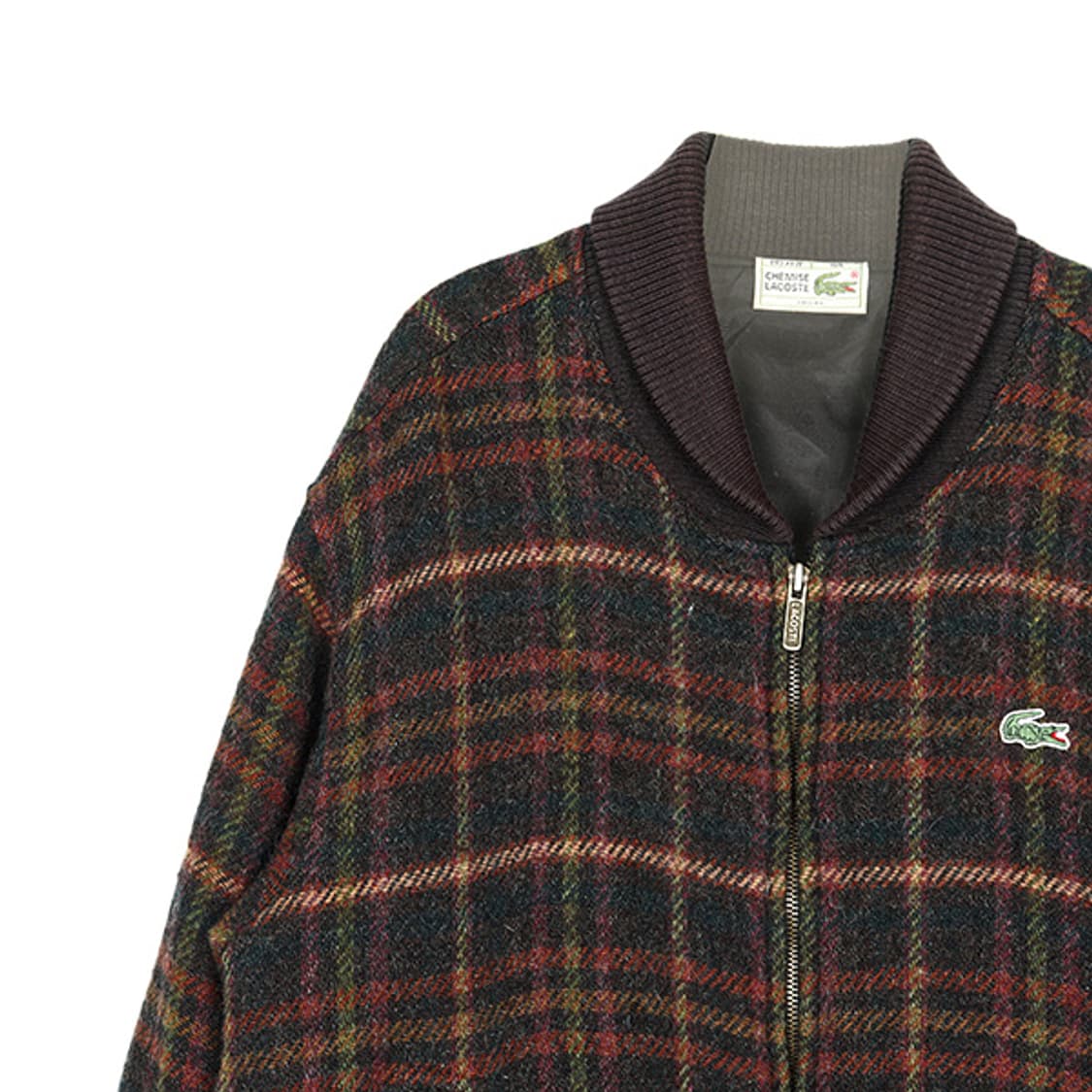 라코스테 90s 플래드 체크 울 블루종 (M) 상품이미지2