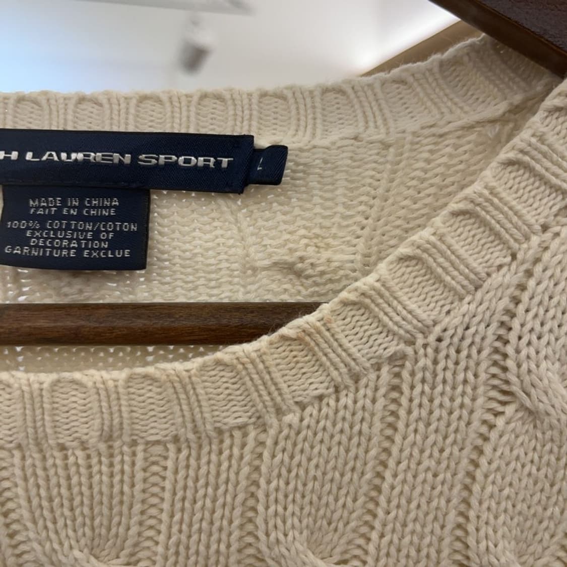 폴로 랄프로렌 빈티지 캐주얼 여리핏 꽈배기 니트 L C08214 상품이미지6