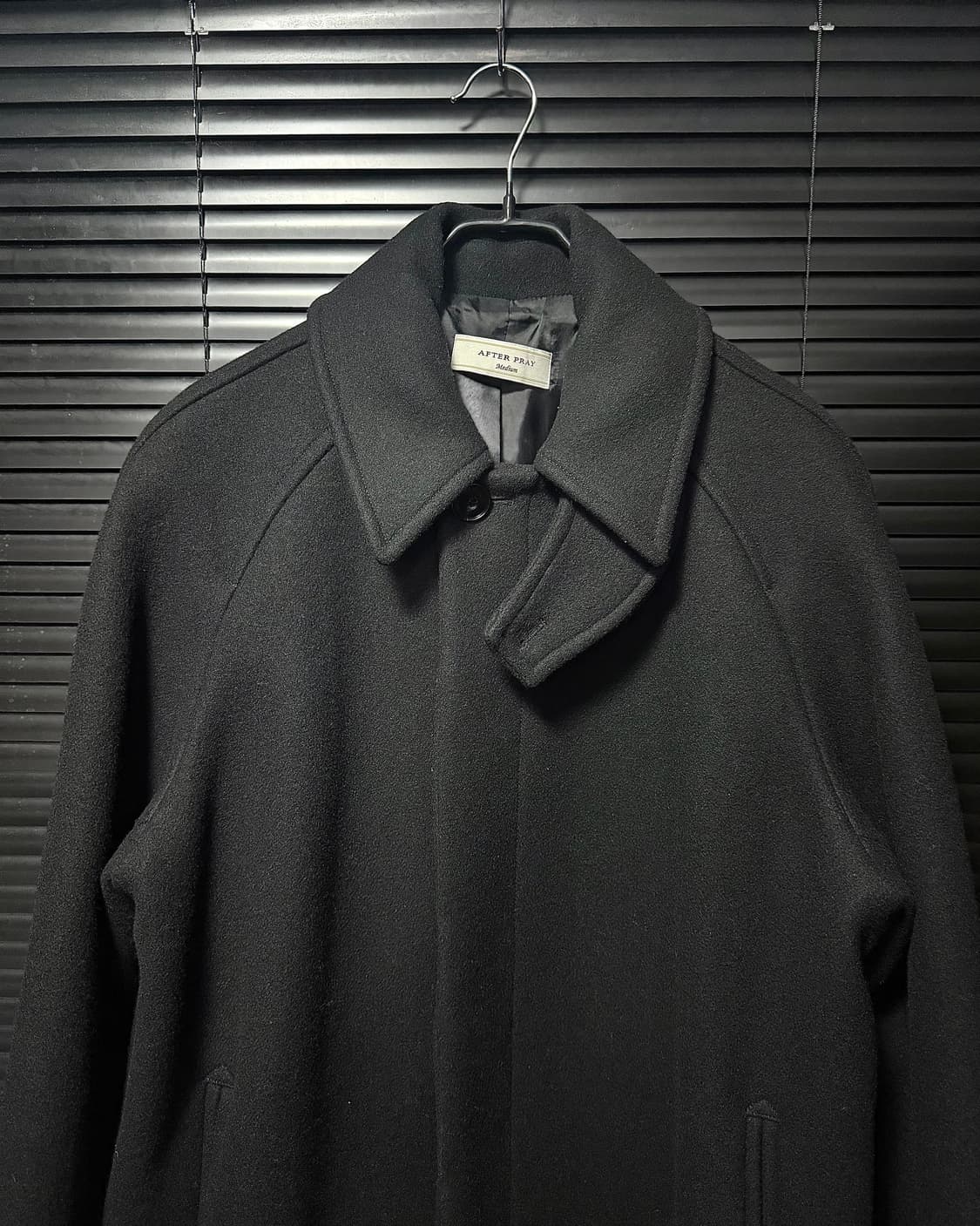 에프터 프레이 블랙 검정 발마칸 메리노 울 코트 캐시미어 M 95 하이넥 상품이미지4