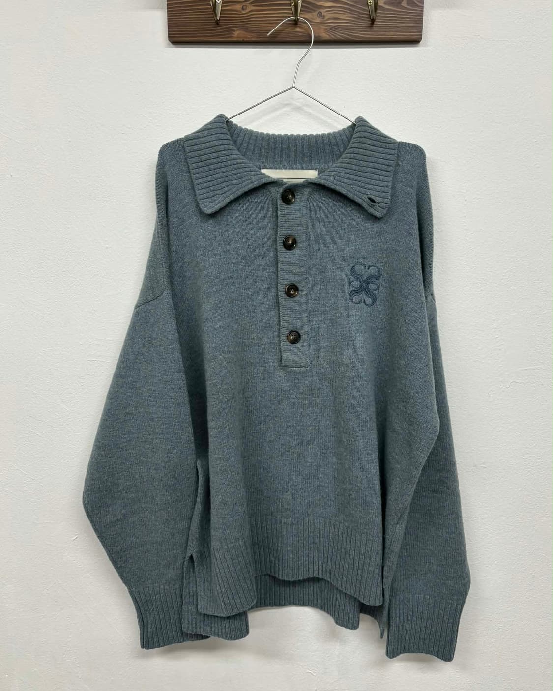 [M] 세터 울 블렌드 폴로 니트 스웨터 상품이미지3