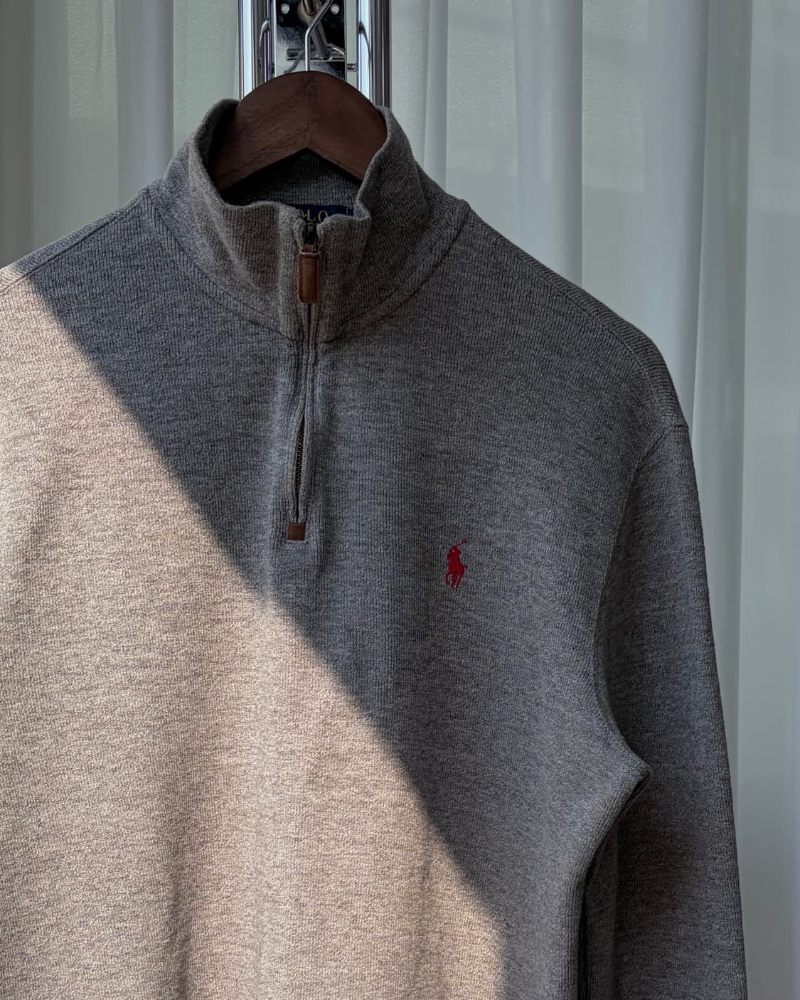 [M]폴로 랄프로렌 그레이 하프집업 코튼 니트 상품이미지5