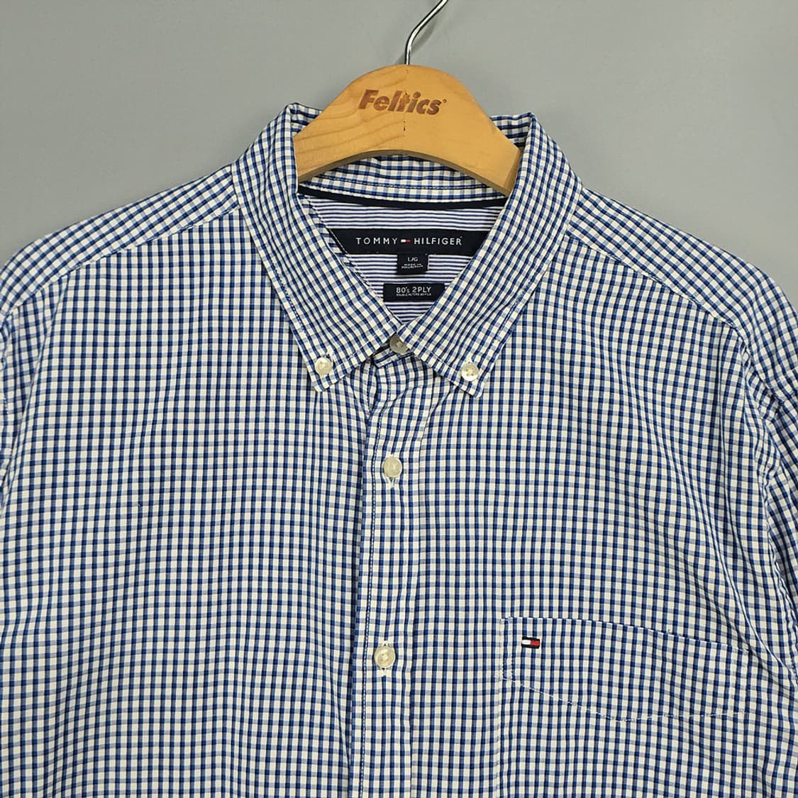 타미힐피거 80수 2PLY 체크 셔츠 L (100-105) 상품이미지2