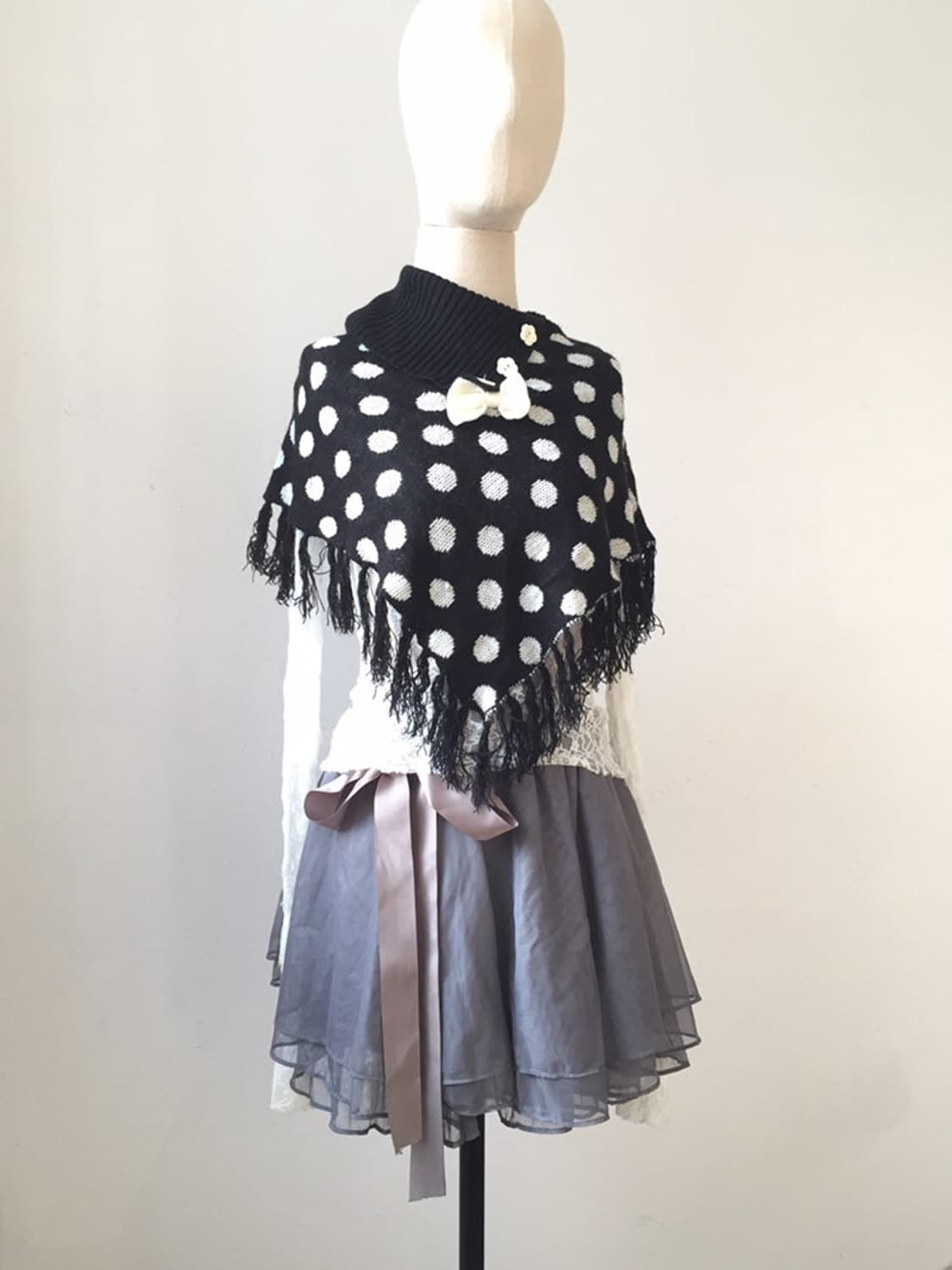 헤이세이 쇼죠 도트 리본 넥워머 상품이미지2