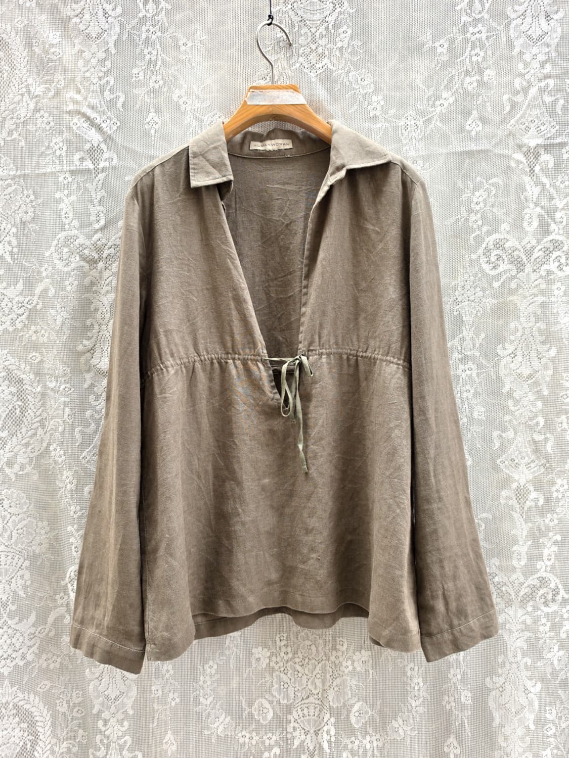 휴먼 우먼 리넨 블라우스 상품이미지1