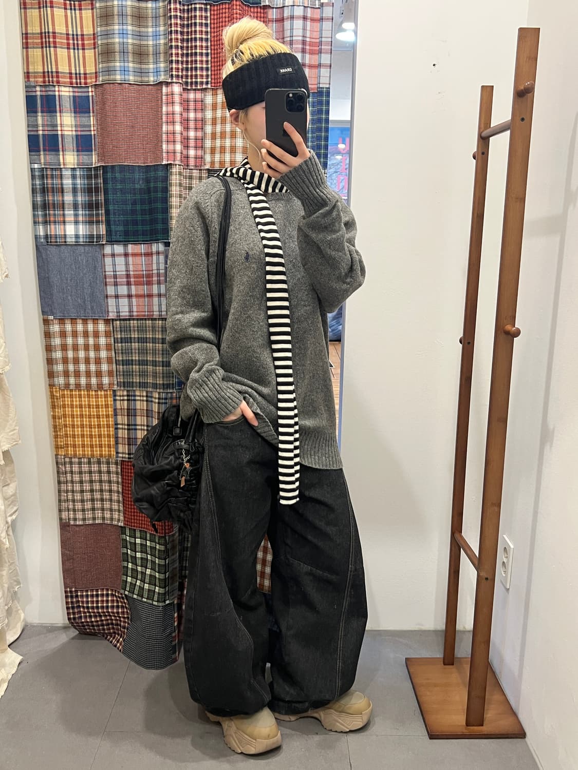 폴로 그레이 울 니트 상품이미지5