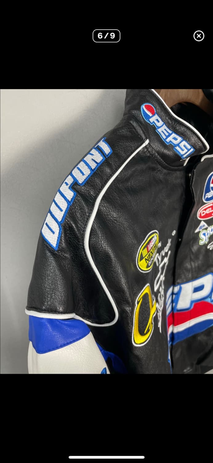 펩시 레이싱 자수패치 블랙 레더자켓 A3397 상품이미지6