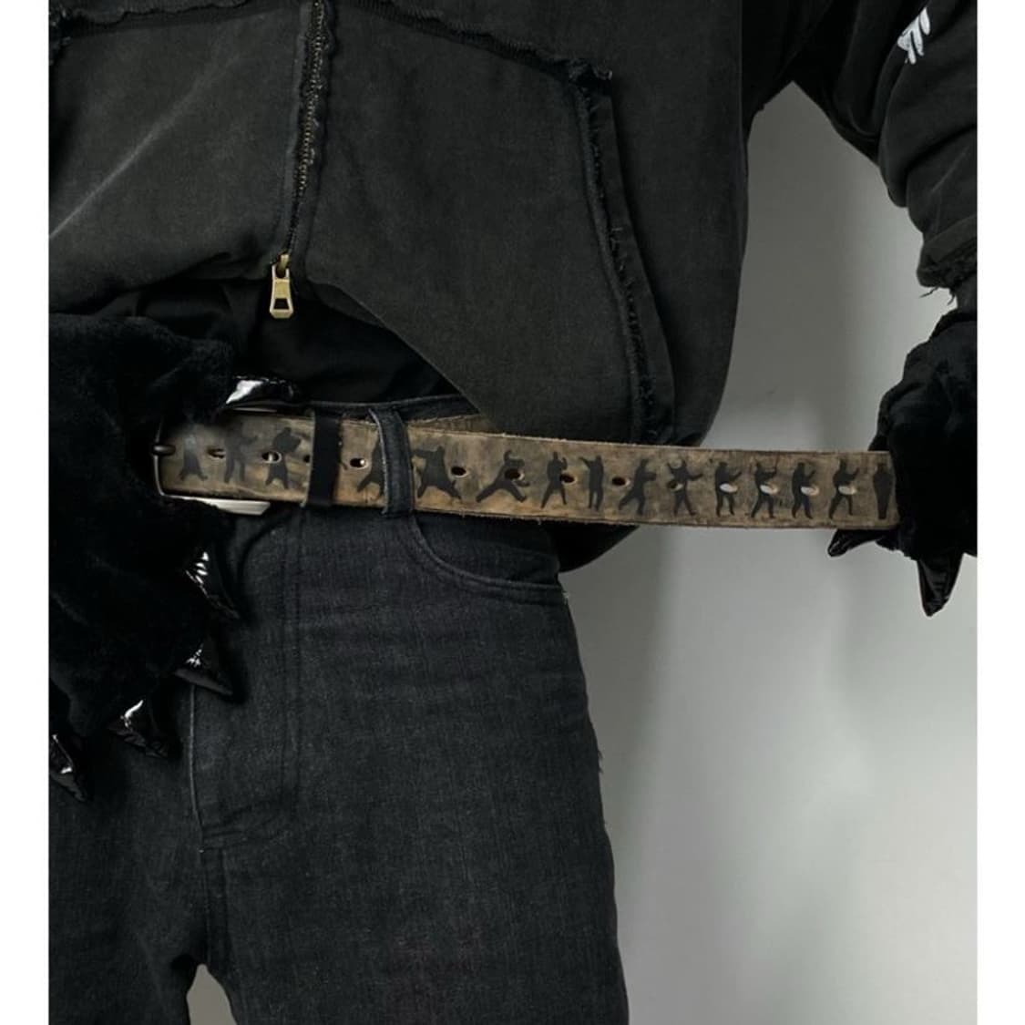 VINTAGE distressed wash graphic belt 상품이미지6