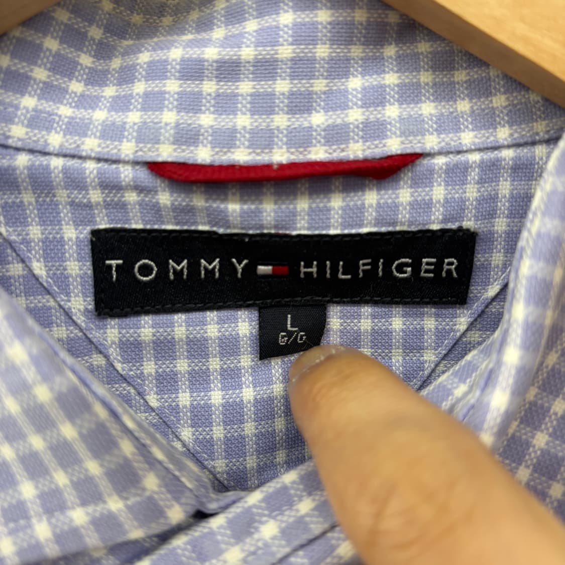 타미힐피거 체크 셔츠 블루 남성XL 상품이미지3