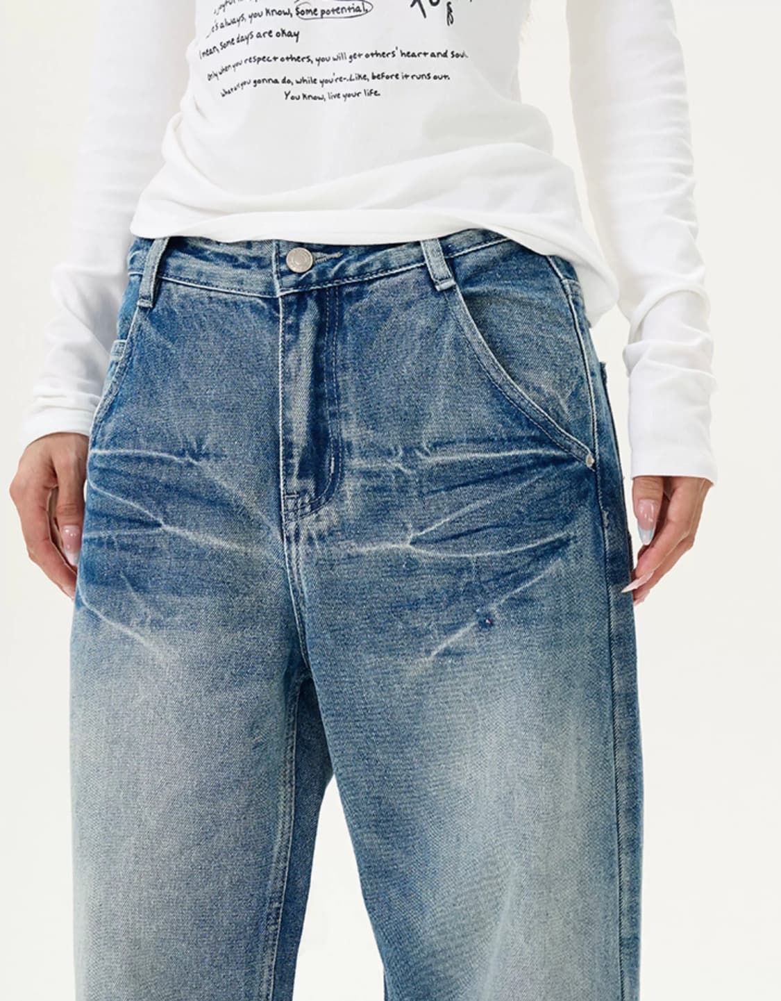 아메리칸 레트로워싱 와이드 데님팬츠 상품이미지4