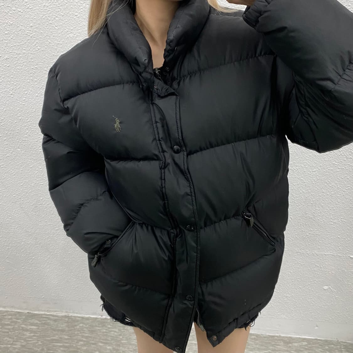 폴로 랄프로렌 90's 카키포니 블랙패딩 L 상품이미지1