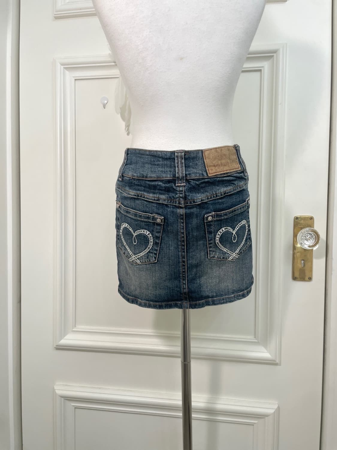 denim back heart cubic mini skirt 상품이미지4