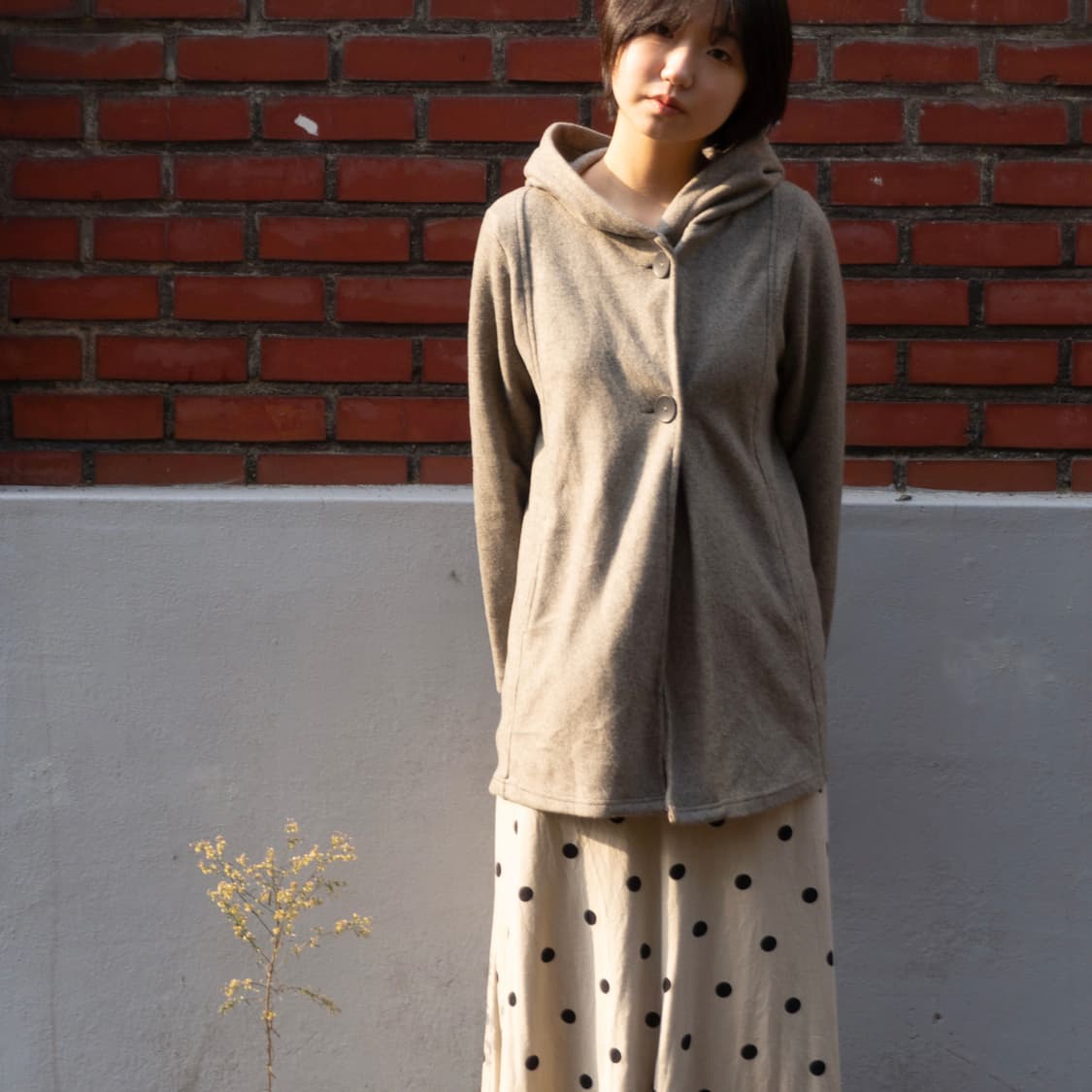 소프트 그레이 후드 탑 상품이미지1