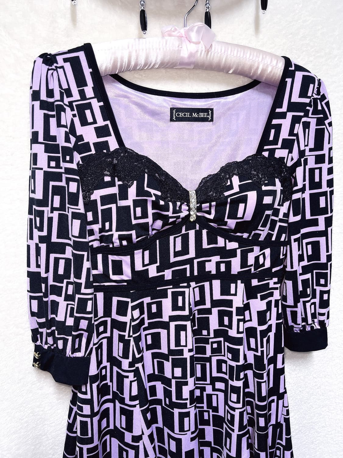 세실맥비 히메갸루 오네 아게하 큐빅 패턴 원피스 핀터 헤이세이 시부야 상품이미지7