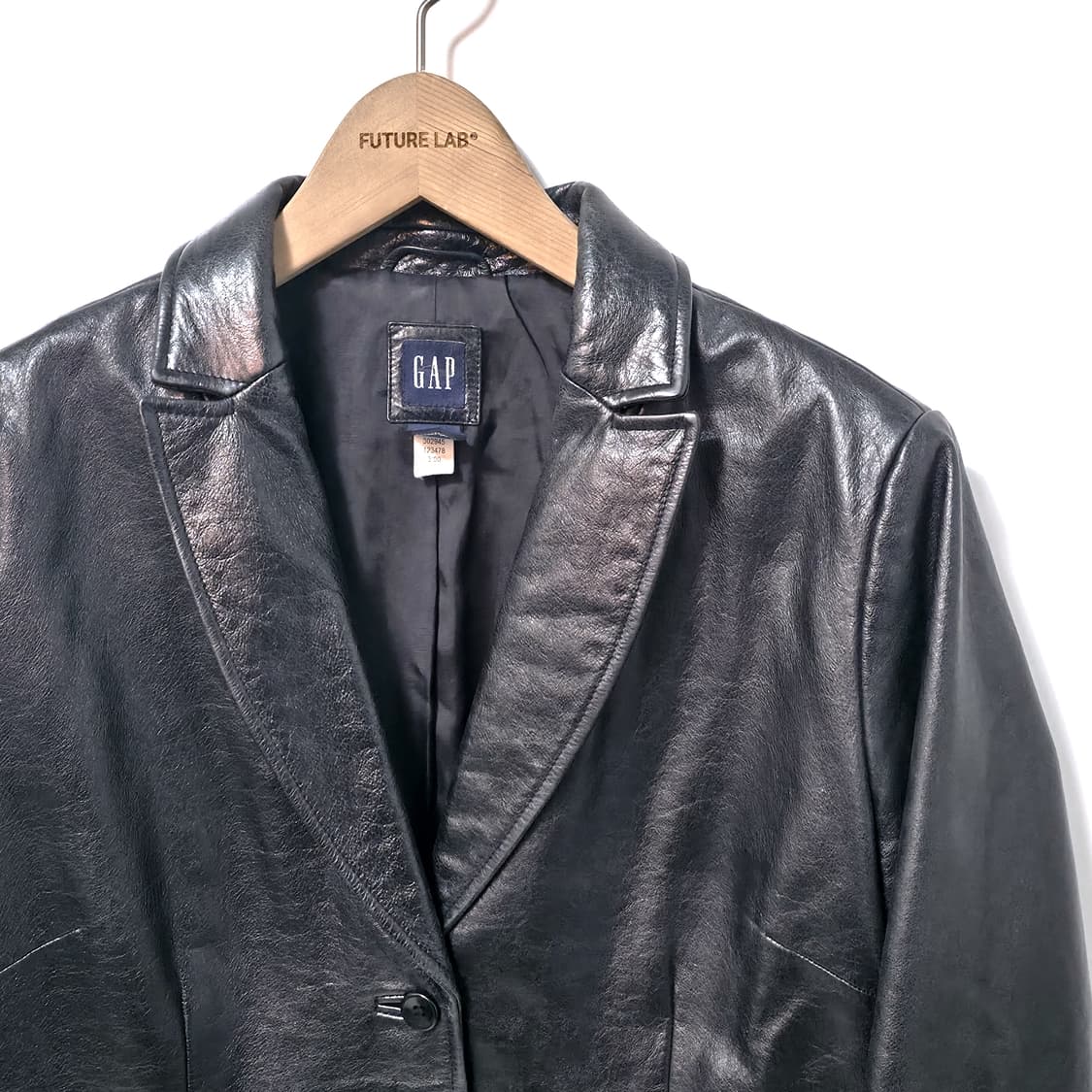 [W/L] 올드 갭 레더 블레이저 블랙 (90s) 상품이미지3