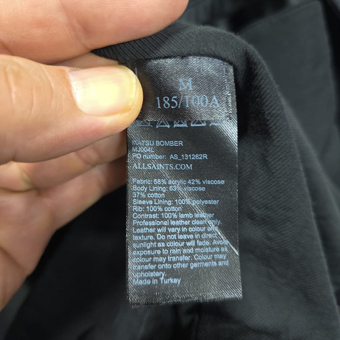 올세인츠(ALLSAINTS) 바시티 봄버 자켓 M 상품이미지6