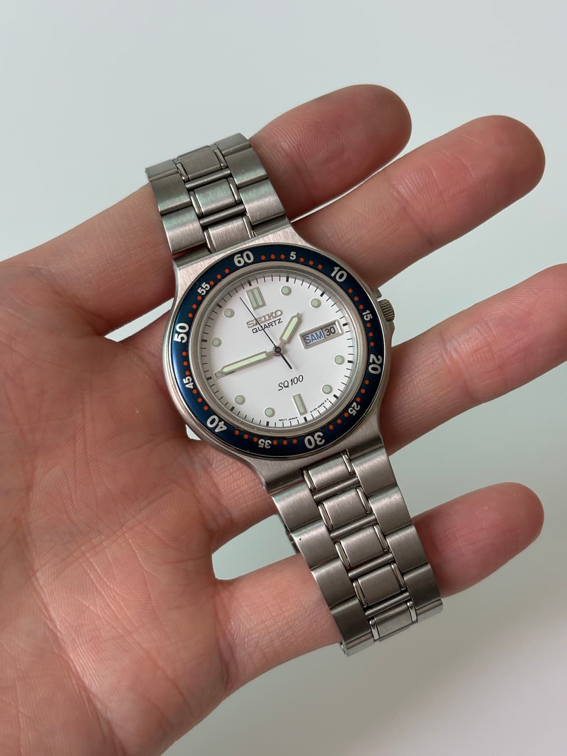 1980s SQ100 Navy Bezel Silver Quartz 상품이미지1