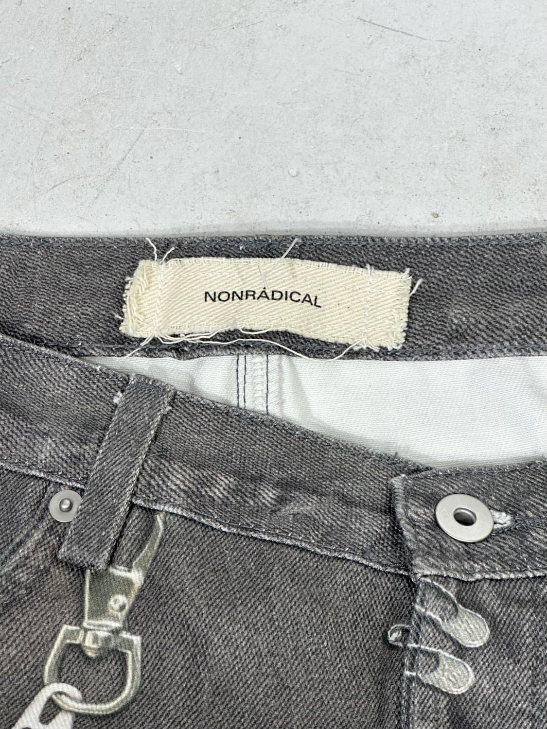 NONRADICAL 논래디컬 3D 체인 프린팅 힙합 와이드 데님 팬츠 상품이미지7