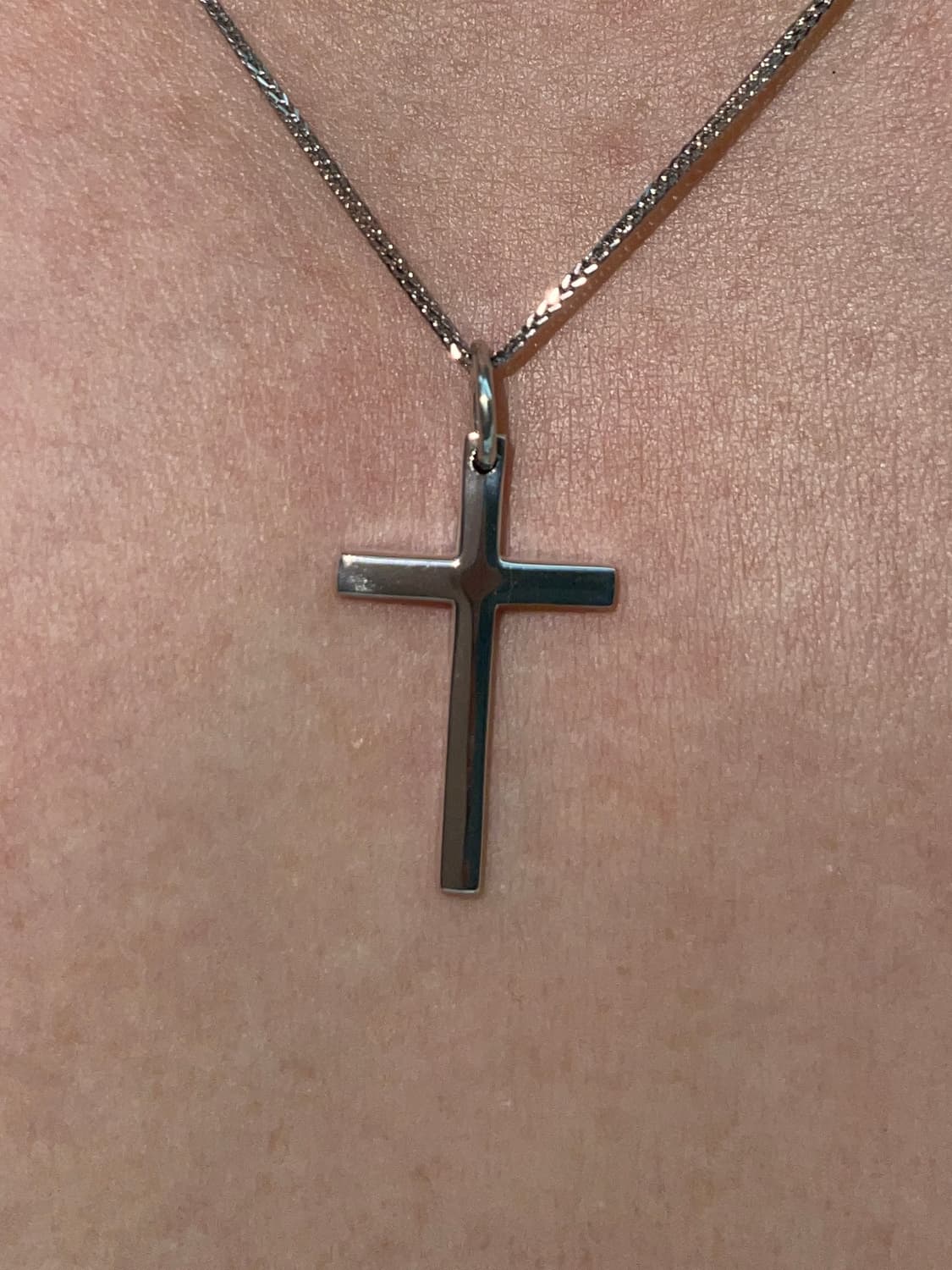 S925 미니 크로스 실버 목걸이 유니섹스 데일리 상품이미지1