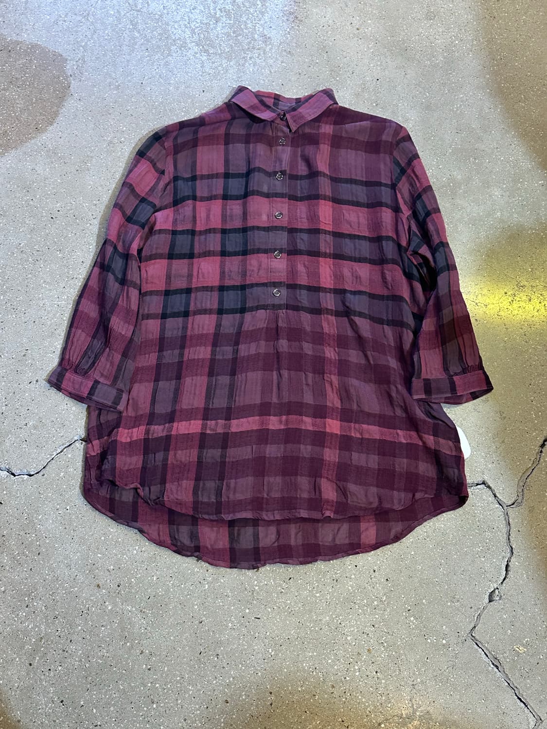 BURBERRY 버버리 버건디체크 셔츠블라우스 상품이미지3