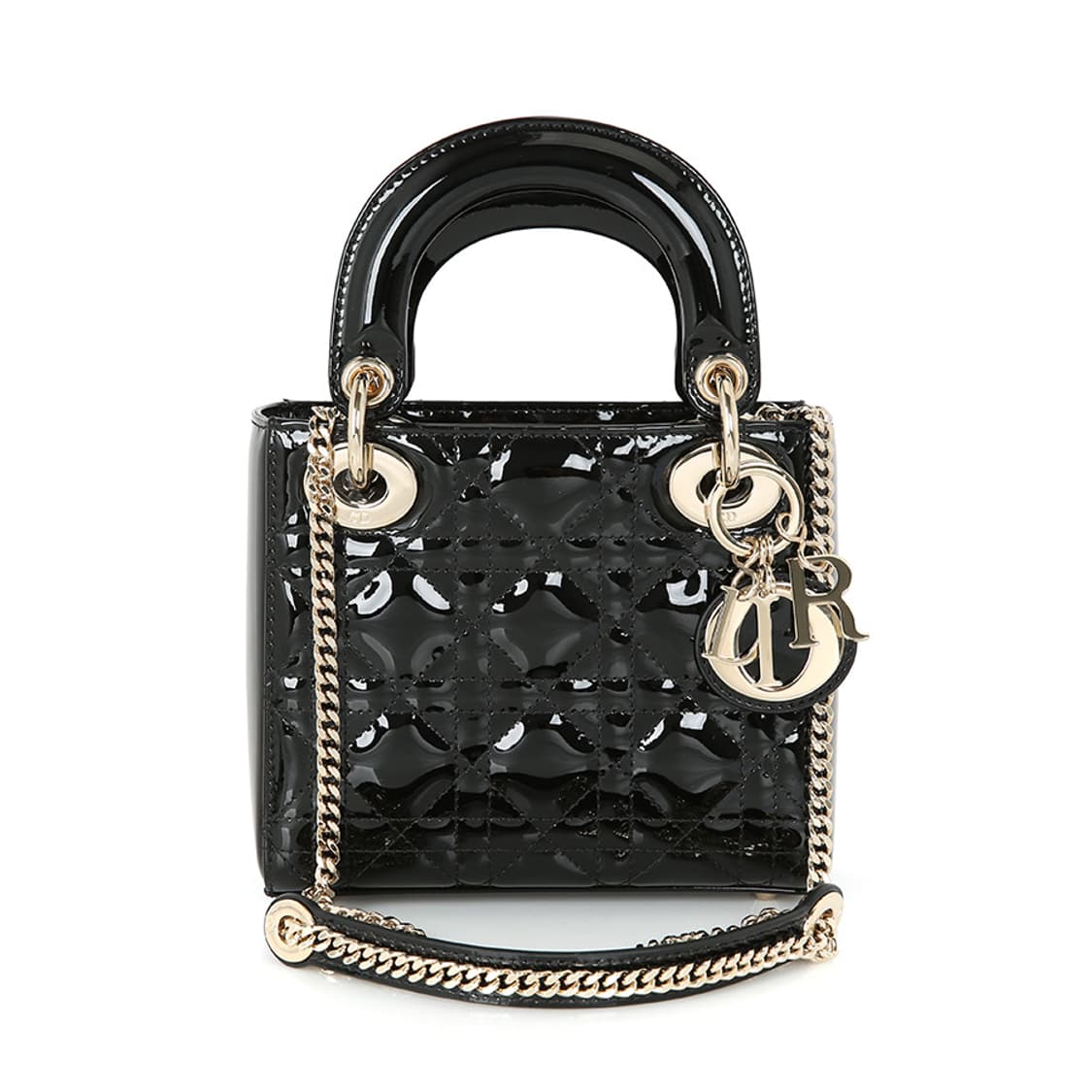 디올 Lady Dior 미니백 블랙 페이턴트 까나쥬 레이디디올 보증서 상품이미지10