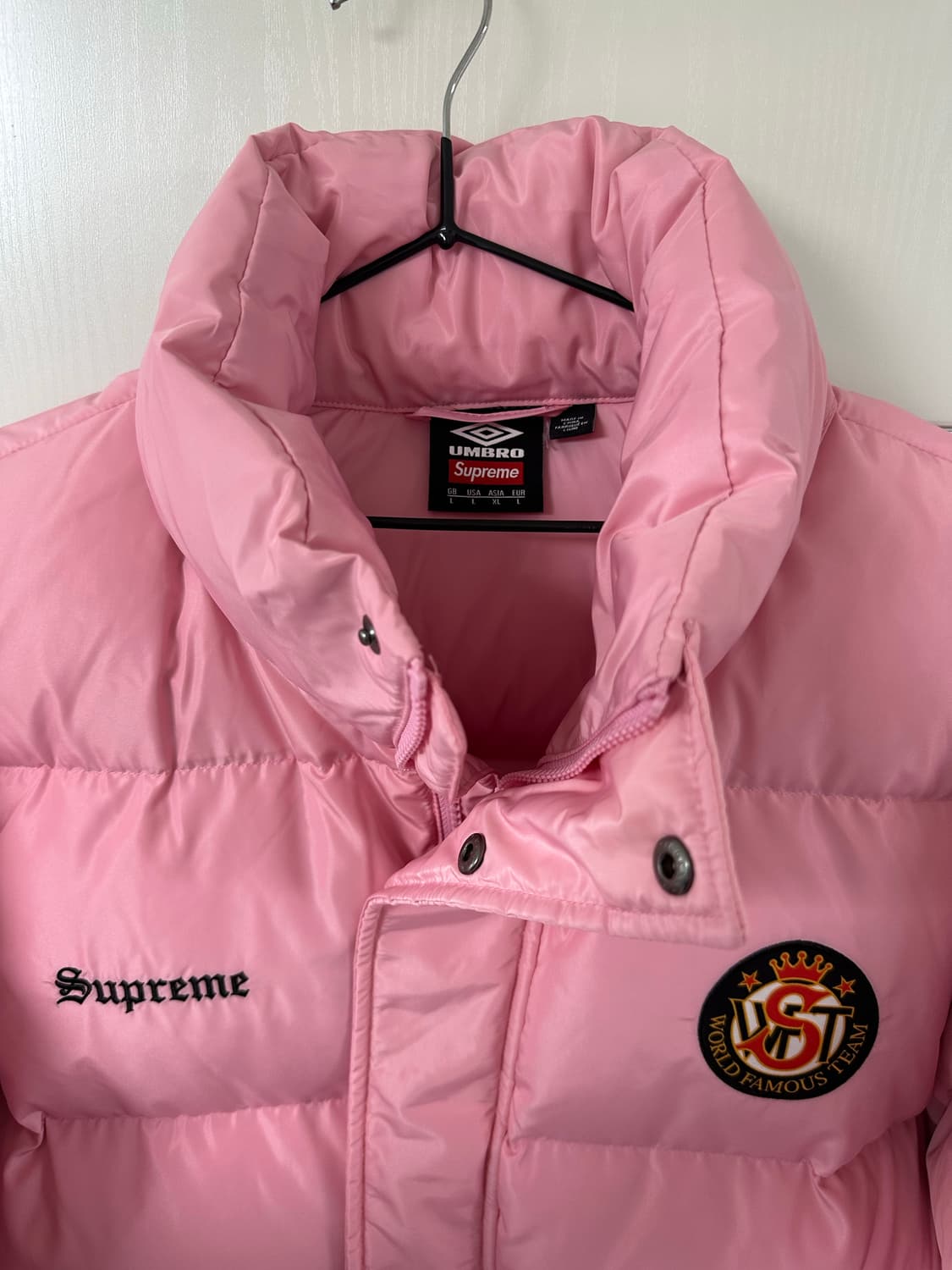슈프림 엄브로 다운 패딩 자켓 핑크 L 새상품 상품이미지4